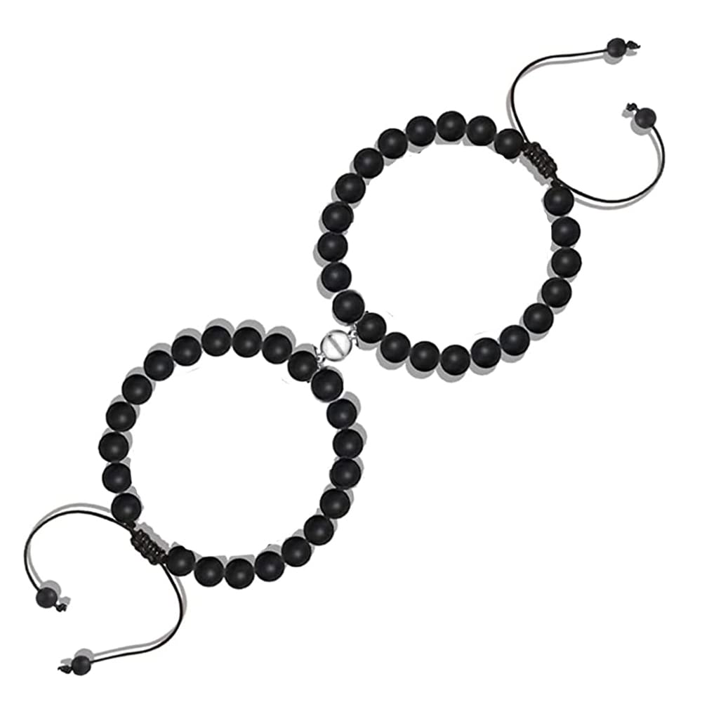 Magnet Magnetic Bracelets Mutual Attraction for Couples Women Men Best Friends Relationship Matching Braided Rope Bracelet Gift Lovers Boyfriend Girlfriend Him Her BFF 2 PCs