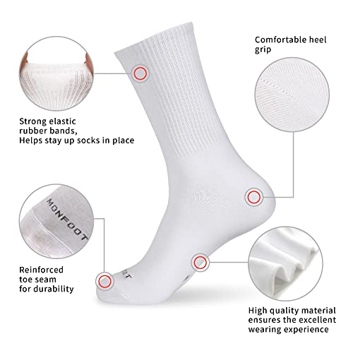 MONFOOT Men's/Women's 6 Pairs Cotton Daily Crew Socks, Multipack2