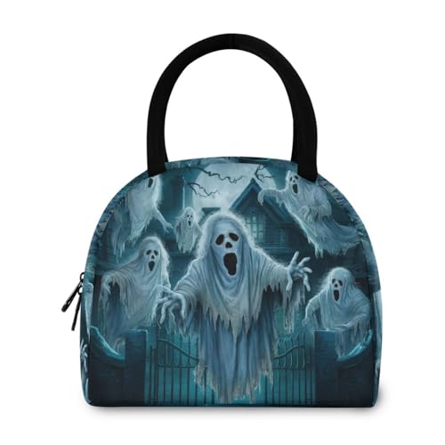 PDZRMY Spooky Halloween House Lunch Bag for Women Men Insulated