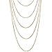 COOLSTEELANDBEYOND Multi-Strand Waterfall Statement Necklace Gold Color Choker Collar Box Chains, Dress Party Fashion