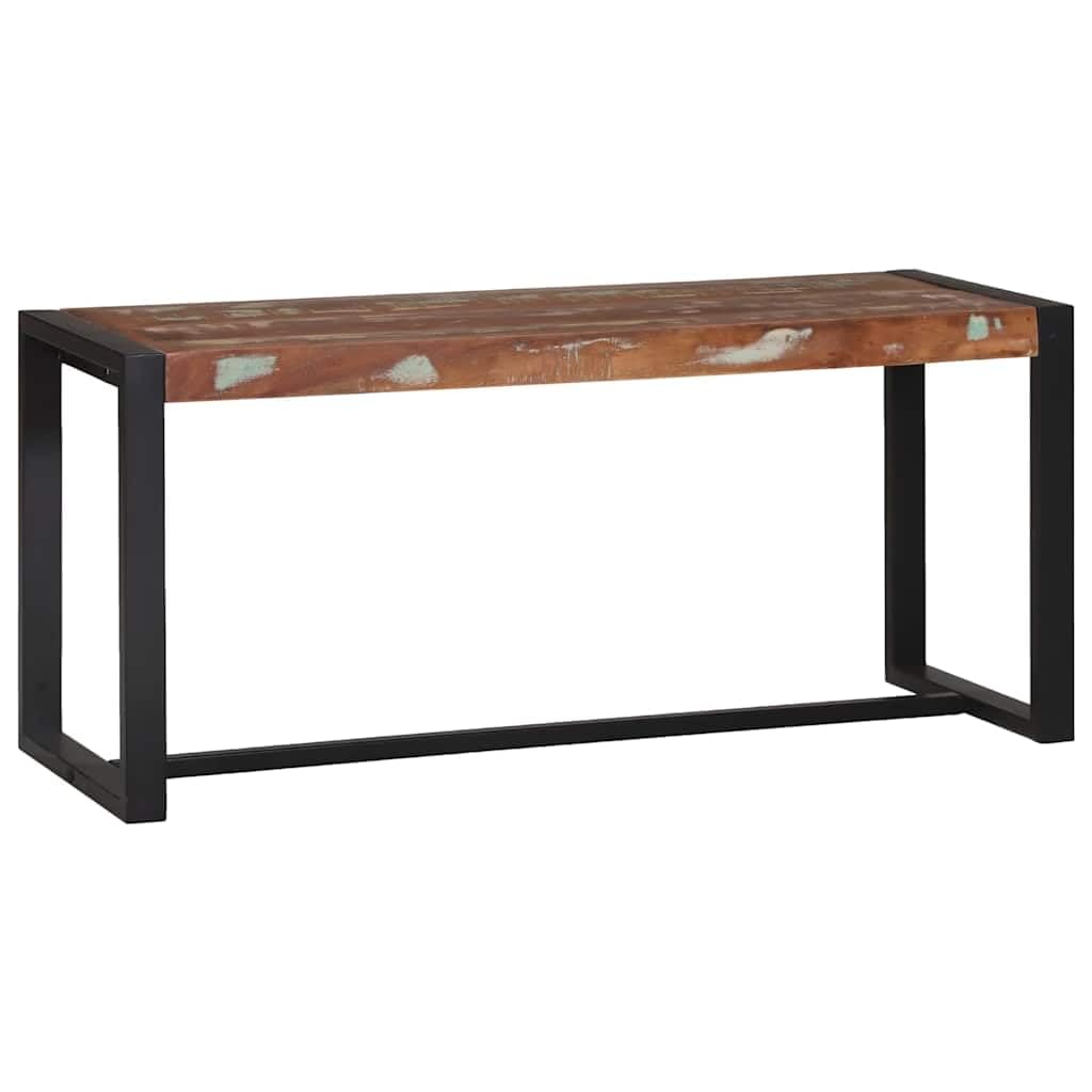 Ławka z litego drewna mango z miejscem do przechowywania, do przedpokoju, ławki garderobianej i regału na buty, 100 x 35 x 45 cm, stabilna ławka do salonu, jadalni, ławeczka, z klapką i