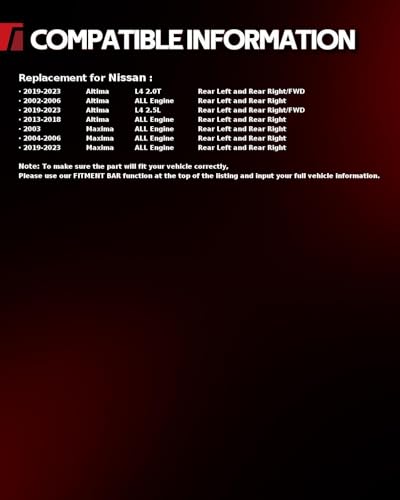 Image of Torchbeam Rear Brake Calipers Set for Nissan 2002-2006 2013-2018 Altima, Nissan 2019-2023 Altima 2.5L, Nissan 2003-2006 2019-2023 Maxima, Rear Left and Rear Right Calipers Replace # 19B2780+19B2781