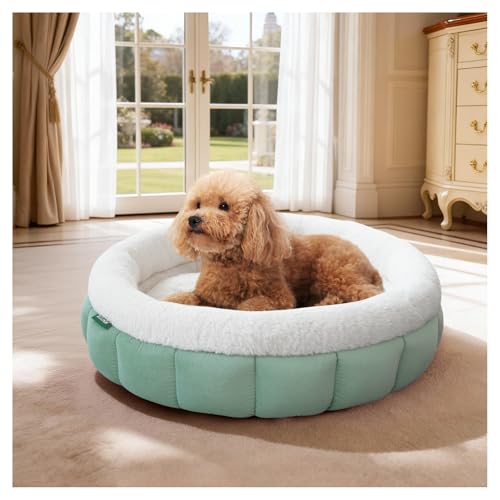 BALANCE Cat Beds for Indoor Cats, Washable Round Cat Bed, Cute Kitten Bed with Anti-Slip Bottom for Kitty and Puppy, 23 Inches, Granite Green