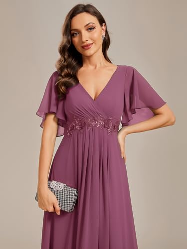 Image of Ever-Pretty Womens V Neck Applique Mother of the Bride Dresses Formal Dress
