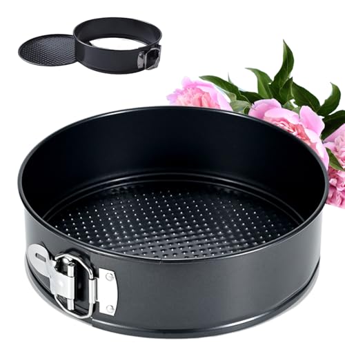 Reroon 18 cm Non-Stick Springform Cake Tin Cheesecake Cake Pan Bread Baking Mould with Leakproof Design Round Cake Baking Pan for Birthday Cakes Pizza and Pancakes