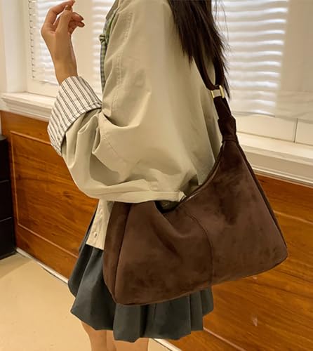 Bolso hobo de ante estilo holgado para mujer, bolso cruzado, bolso de viaje, bolso tipo tote con asa superior, 2026 miniatura 3