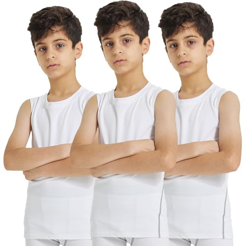 Boys Compression Tank Tops Athletic Sleeveless Shirt Youth Quick Dry Undershirt Workout Baselayer Football T Shirts