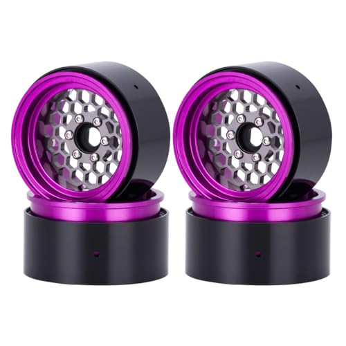 4PCS Beadlock Rims 1.9 Inch Wheels RC Rim Hub Aluminum Beadlock Rims for Traxxas TRX4 TRX6 Redcat GEN7 GEN8 Rc4wd D90 Axial SCX10 SCX10 II 90046 SCX10 III AXI03007 12mm Hex 1/10 RC Crawler (Titanium)