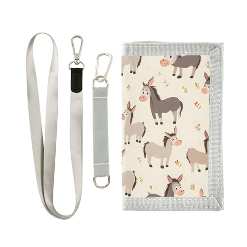 ALAZA Kids Wallets for Boys Girls Toddler Trifold Wallet Children Small Donkey with Zipper Coin Pocket