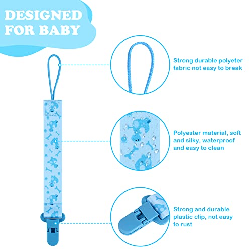 Aolso Ciuccio Catena per Bambini, 4 Pezzi Catenella Portaciuccio con 4 Pezzi Ciuccio Clip Adattatore, Catena per Ciuccio per Neonato per Nascita Battesimo Baby Compleanno Natale Regalo