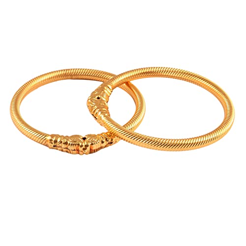 Image of Jewar Bangles 2 Piece Shermoonh /Shermukhi Kada Gold Plated Bangles, Daily Use Lion Design Traditional Jewelry for Women - Durable Ethnic Kada for Weddings, Parties, and Everyday Wear