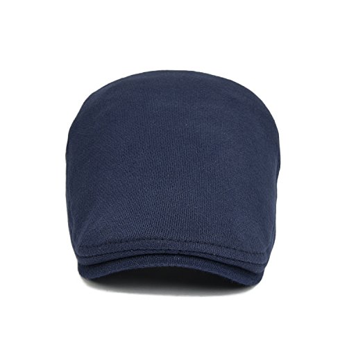 Voboom Men Newsboy Cap Cotton Flat Ivy Gatsby Driving Hat (Navy) #TOP2