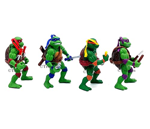Image of Trunkin Rubber Turtle Mike Raph Leo Don(Multicolor) Figure Figurine 4pcs