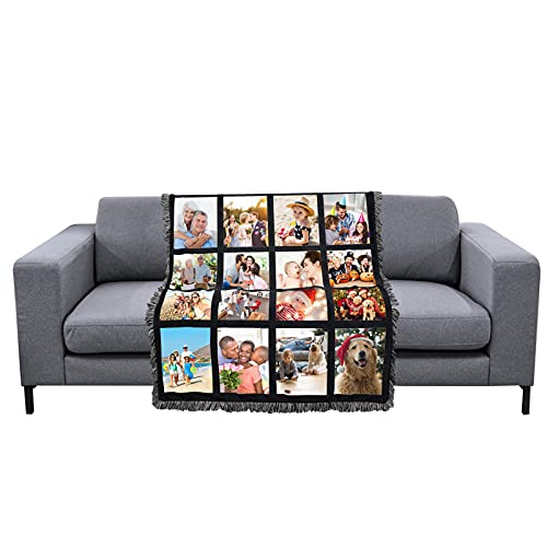 LYFLES 2 Pack Sublimation Blanks Throw Blanket with 20 Photos Panel...