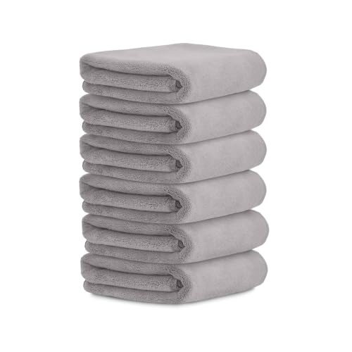 Image of HOUSSE Microfiber Face Towels | Ultra Absorbent, Odour-Free, Quick Dry 450 GSM Face Towel for Home, Gym, Travel, Running & Personal Use | 30x30 cm | Set of 6 in One Colour (Luxurious Mocha, Pack of 6)