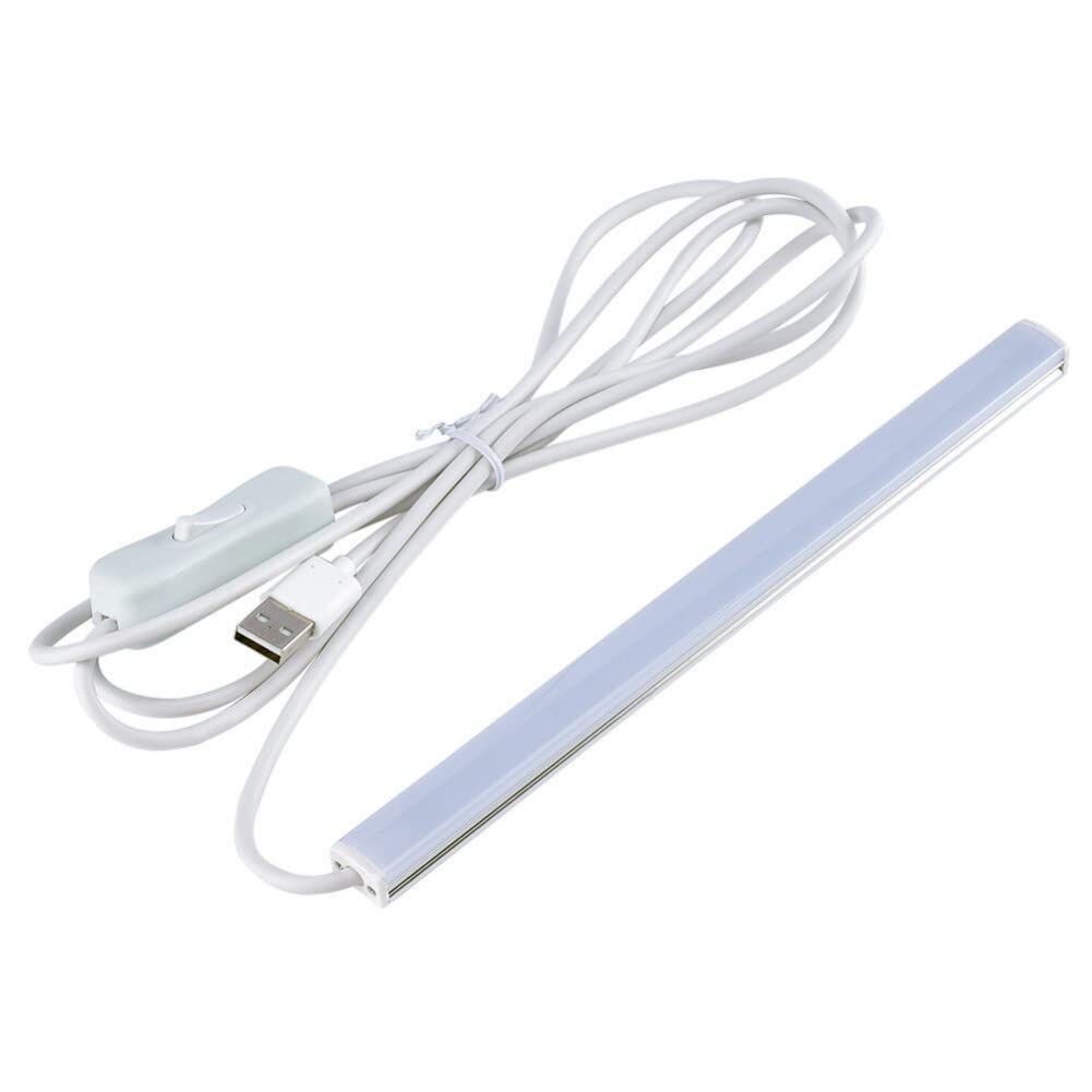 Anso White Smd 2835 5V Led Strip Bar Eye Care Usb Desk Table Lamp Light For Bedside Book Reading (White)