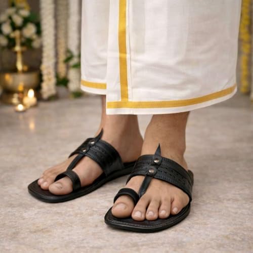 Step n Style Men's Kolhapuri Chappals Ethnic Slippers For Men