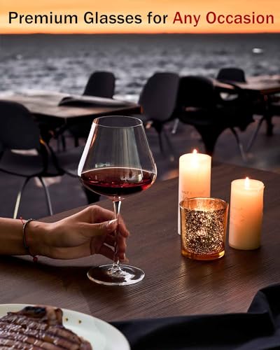 Jbho JB0002 Hand Blown Italian Style Crystal Burgundy Wine Glasses thumb #5