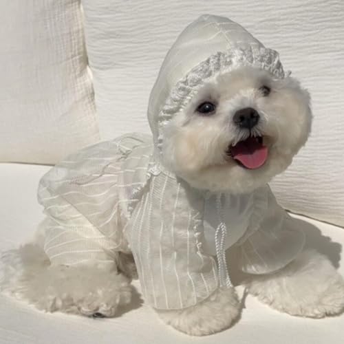 Ropa ligera transpirable para perro y gato talla XS blanca
