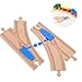 SEWACC 2pcs Wooden Train Track Switch Pieces for Model Train Accessories Compatible with Major Brands Educational Imaginative Play