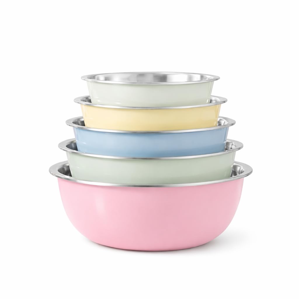 Bowl Inox, Kit com 6 Tigelas em Aço Inoxidável para Cozinha (Kit 6 Pastel) | tigela inox