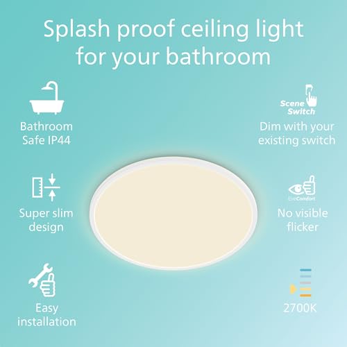Philips LED Superslim Bathroom Ceiling Light 27K 15W, Warm White IP44. For Bathroom And Kitchen Lighting - Cosy Home Interiors Philips LED Superslim Bathroom Ceiling Light 27K 15W, Warm White IP44. For Bathroom And Kitchen Lighting - Image 3