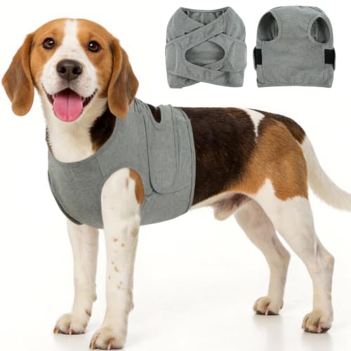 Image of BRKURLEG Chest Recovery Suit for Dogs, Chest Wound Cover, Grey S | Chest & Shoulder Protection, Breathable & Soft Anti-Licking Wound Vest, for Chest Surgery Recovery, Cone Alternative
