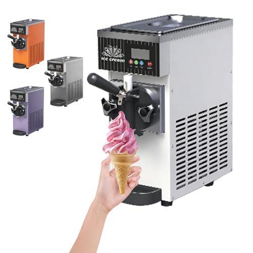 WANGYYDS Sorbetière Mono-Parfum, Débit 4-8 L/H, 2 À 4 Portions par Fournée, Trémie Réfrigérée 3,5 L, Cuve De Congélation 1 L, Autonettoyage, 450 W, 4 Couleurs Cream