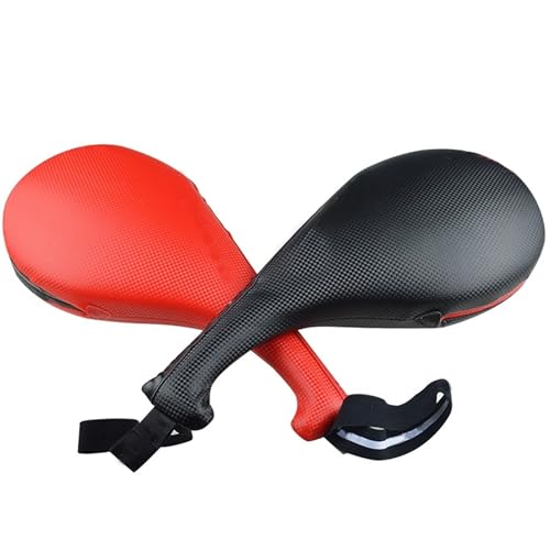 Taekwondo Kick Pads: Double Strike Karate Kicking Targets Training Paddles, Durable Martial Arts Training Equipment for Kickboxing and Karate Training (2PCS, Red+Black)