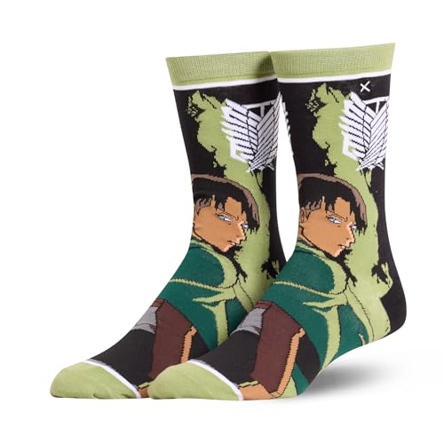 Odd Sox - Levi Ackerman Attack on Titan Shonen Anime Crew Socks Size Large
