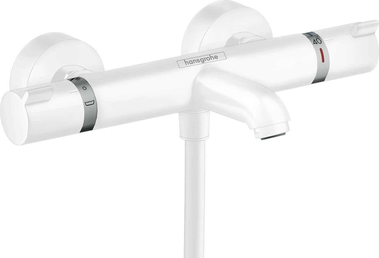 hansgrohe Ecostat Comfort Mitigeur Thermostatique bain/douche, blanc mat, 13114700