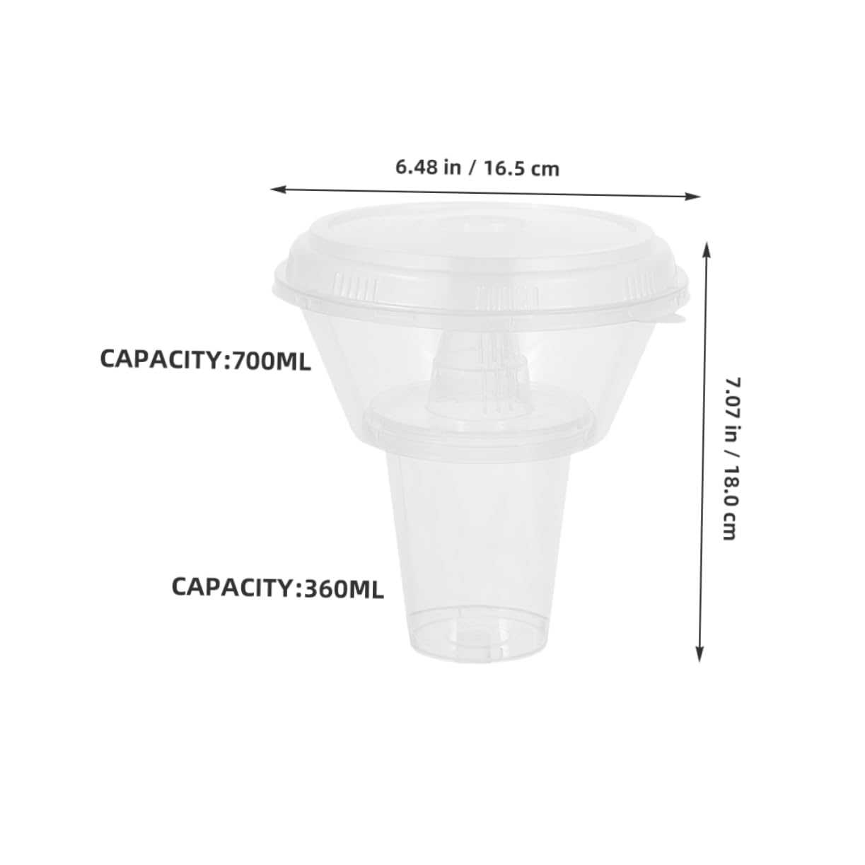 Didiseaon 10sets Creative Snack and Drink Holder Portable Food Containers with Lids Compact Drink Cup and Snack Bowl for Fries Popcorn and Beverages for Gatherings and Events