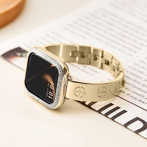 Image of Missair Compatible with Apple Watch Band 38mm 40mm 41mm 42mm 44mm 45mm 46mm 49mm, Stainless Steel Metal Strap Women Dressy Bracelet Wristband for iWatch Series 11 10 9 8 7 6 5 4 3 2 1 SE Ultra
