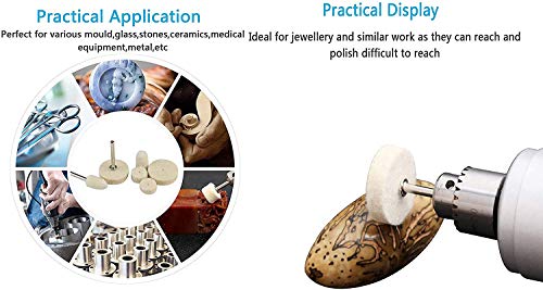 Image of DIY Crafts Design No # 4, Pack Of 10 Pcs, Wool Felt Polishing Bits Mandrel; Accessories Rota (Design No # 4, Pack Of 10 Pcs)