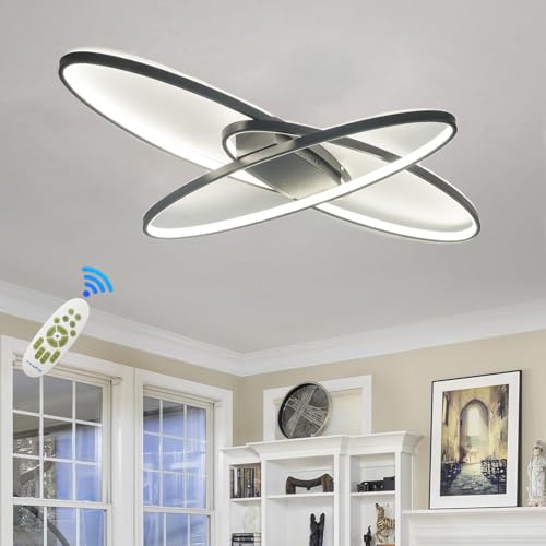 Lustre LED 3000K-6000K plafonnier dimmable avec télécommande
