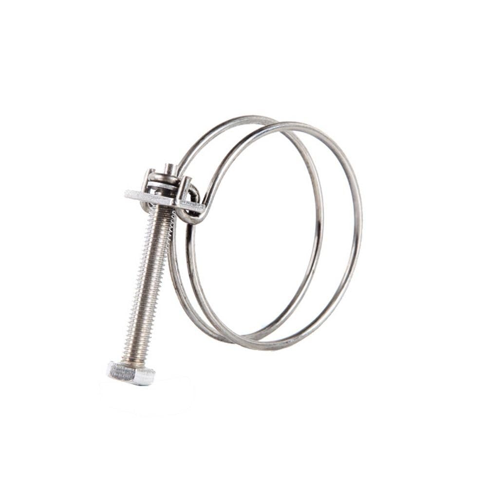 Wbtajzhy One Color Double Wire Hose Clamp, Adjustable 304 Stainless Steel Clamps Silver Multiple Sizes(32-36 X 2.0Mm)