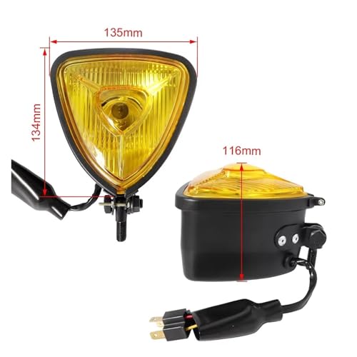 Phare de moto projecteurs avant triangle pour customisation Cruisers Retro - 4