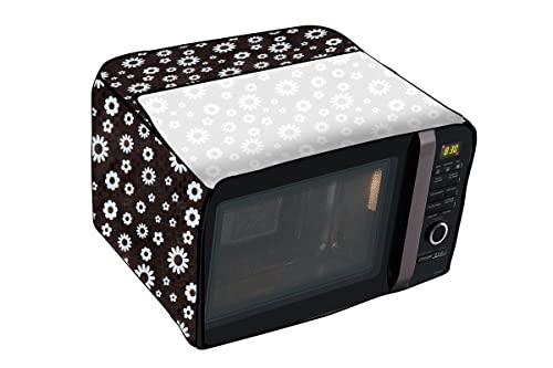 Image of Stylista PVC Microwave Oven Cover for Panasonic 20 L Convection NN-CT265MFDG, Floral Pattern White