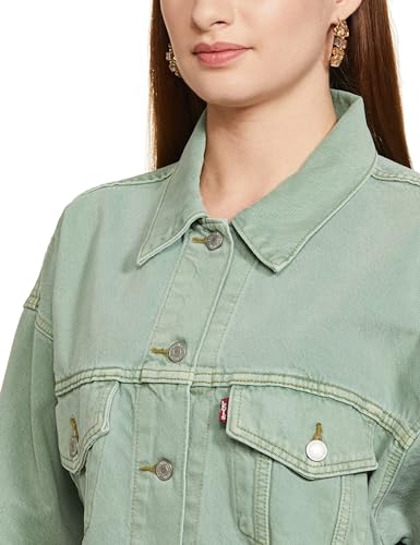 Image of Levi's Cotton Women's Maxi Coat (A1743-0017 M Green)