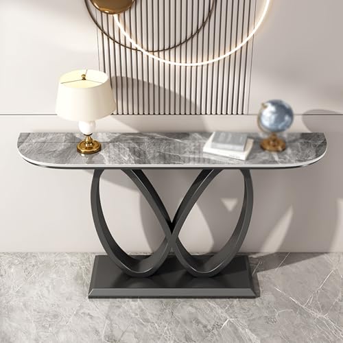 Modern Entryway Console Table with Storage Shelves - Decorative Hallway