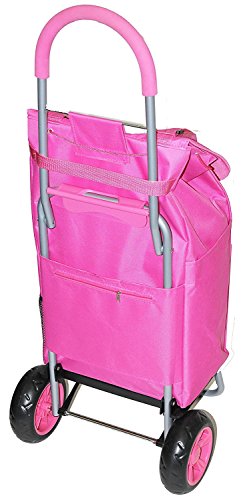 Image of dbest products Trolley Dolly Shopping Grocery Foldable Cart Storage Mom, Pink