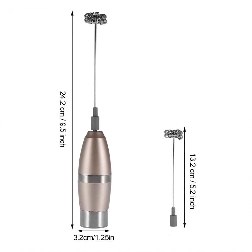 Frullatore Elettrico Montalatte Portatile Doppia Molla Frusta Testa caffè Crema Schiuma Frullatore Frullatore (Oro Rosa 24,2x3,2 Cm)