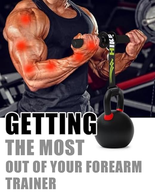 Hikeen Forearm Wrist Roller Trainer Arm Wrestling Training Belt Kit, Arm Strength Training Fitness Equipment Forearm Wrist Straps for Muscle Strength Training at Home, in The Gym or Outdoors