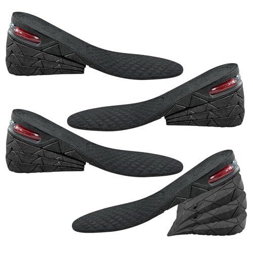 Semelles intérieures réglables en hauteur de 3 à 8,9 cm avec coussin d'air, lot de 2 paires