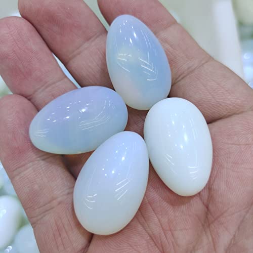 livre AUOQKQUT Décoration de la Maison 3 pièces Opale de Cristal Naturel Polissage spécimens en Forme d'œuf s décoration d'intérieur
