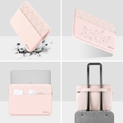 Image of Smatree Laptop Sleeve for 13.6 inch MacBook Air M4 2025 /2024 M3 A3113 | for 13.6 inch MacBook Air 2022 M2 A2681,13.3 inch MacBook Pro M2 2022 /M1 2020-2016 A2338,MacBookAir M1 2020-2018,Pink(E411P)