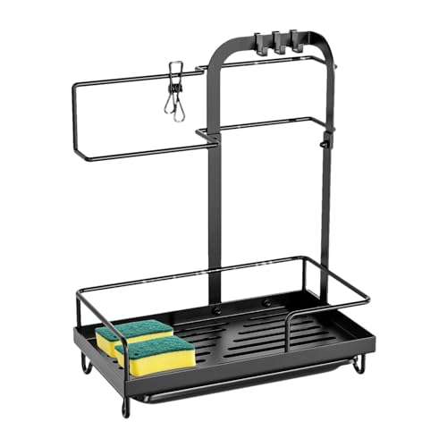 DNCG Soporte Tendencia Organización Cocina, Organizador Encimera Cocina Capacidad, Bandeja de goteo Permitiendo ahorrar espacio, Escurridor de platos con soporte