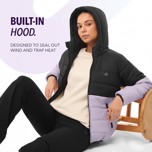 Image of Boldfit jacket for woman puffer winter jacket for woman standard length jackets for women stylish latest hooded winter wear jackets for women cozy jerkins for ladies