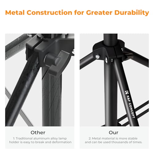 Image of K&F Concept Light Stand for Photography, 6.5ft /2M Portable Extendable Photo Video Tripod Stand, Lighting Tripod with 1 /4 inch Screw for Lighting /Strobe Light /Webcams /Cameras /Softbox, with Storage Bag