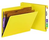 Smead End Tab Classification Folder, Letter, Straight, 2 Dividers, Yellow, 10 per Box (26789)